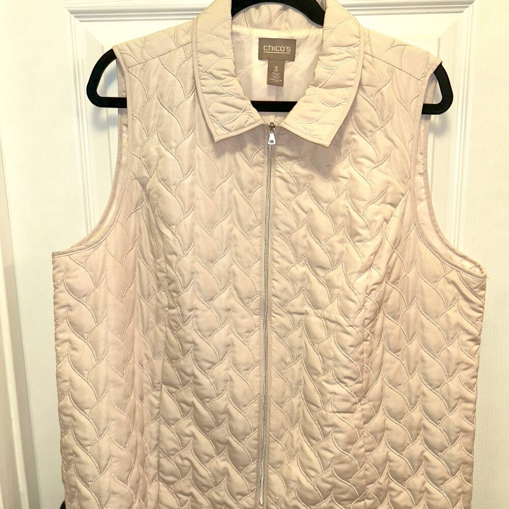 Chico's Women's Size 3 (16/XL) Pink Quilted Vest with pockets